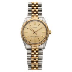 Rolex Oyster Perpetual 1005 vintage de 1988, bicolore, cadran champagne, automatique, 34 mm