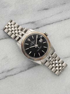Vintage 1970 Rolex Datejust 1601 Stainless Steel Matte Black Dial Auto 36mm