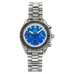 Vintage 1996 Omega Speedmaster Schumacher 35108000 Steel Blue Dial Auto 39mm