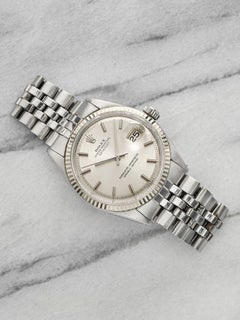 Vintage Rolex Datejust 1601 aus dem Jahr 1972, Edelstahl, silbernes Sunburst-Zifferblatt, Automatikwerk, 36 mm