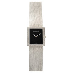 Modèle vintage Vacheron Constantin 33001 des années 1970, en or blanc 18 carats, cadran en onyx, remontage manuel, 25 mm