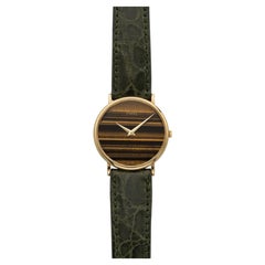 Vintage 1980s Piaget Lady Dancer 9025 18K YG Tiger Eye Dial Manual 30mm