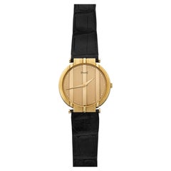 Piaget Polo 8673 vintage des années 1980, or jaune 18 carats, cadran champagne, mouvement à quartz, 31 mm