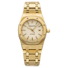 Vintage 1990s Audemars Piguet Royal Oak 15000BA Yellow Gold Cream Dial Auto 33mm