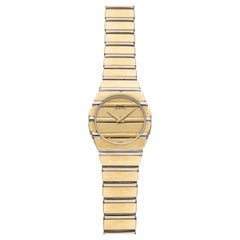 Vintage 1980s Piaget Polo 761C701 18K Yellow Gold Champagne Dial Quartz 26mm