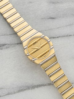 Vintage 1980s Piaget Polo 761C701 18K Yellow Gold Champagne Dial Quartz 26mm