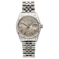 Rolex Datejust 16014 vintage de 1978, acier et or blanc, cadran gris, mécanique, 36 mm