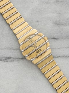 Piaget Polo 15562 C701 vintage degli anni '80, bicolore in oro 18 carati color champagne, movimento al quarzo, 31 mm