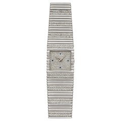 Vintage 1980s Piaget 9131C503 18K WG Diamond Sapphire Dial Manual 24mm
