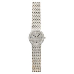Vintage 1995 Audemars Piguet Lady 18K WG Pave Diamond & Sapphire Quartz 23mm