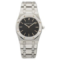 Vintage 1980s Audemars Piguet Royal Oak 56303ST Steel Black Dial Quartz 33mm