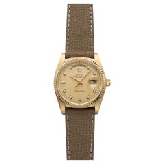 Vintage 1984 Rolex Day-Date 18038 18K YG Champagne Diamond Dial Auto 36mm