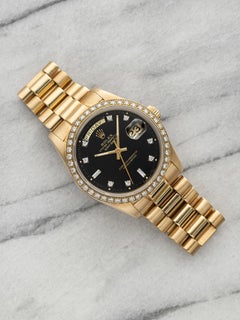 Vintage 1986 Rolex Day-Date 18048 18K Yellow Gold Champagne Stick Dial Auto 36mm