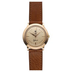 Vintage 1960s Universal Geneve 14K Rose Gold Cream Saudi Armed Forces 35mm