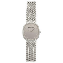 2000s Audemars Piguet Ellipse 14647BC 18K White Gold Silver Diamond Manual 29mm