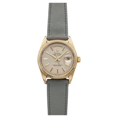 Vintage 1987 Rolex Day-Date 18038 18K Yellow Gold Silver Tapestry Dial Auto 36mm