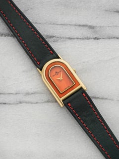 Vintage 1970s Baume & Mercier Dress Watch 18K YG Coral Dial Manual 22mm