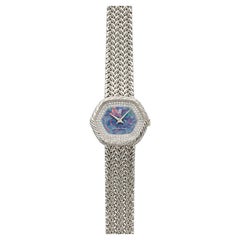 Vintage 1970s Audemars Piguet Ladies Dress 18K WG Opal Diamond Pave Manual 23mm