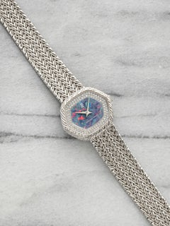 Vintage 1970s Audemars Piguet Ladies Dress 18K WG Opal Diamond Pave Manual 23mm