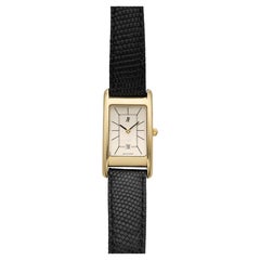 Vintage 1980s Audemars Piguet Tank 67324BA 18K YG Silver Dial Quartz 21mm