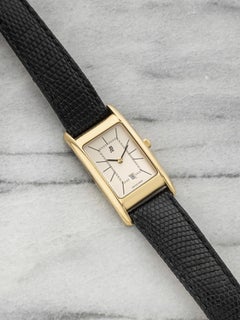 Vintage 1980s Audemars Piguet Tank 67324BA 18K YG Silver Dial Quartz 21mm