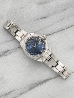 Vintage 1974 Rolex Lady Oyster Perpetual Date 6916 Steel Blue Dial Manual 28mm