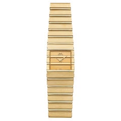 Vintage 1980s Piaget Polo 7131 C 701 18K YG Gadroon Dial Quartz 25mm