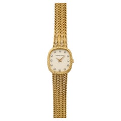 Vintage 1970s Audemars Piguet Lady Ellipse 18K YG Cream Diamond Dial Manual 22mm