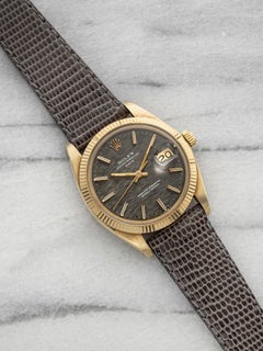 Vintage 1979 Rolex Oyster Perpetual Date 1503 14K YG Grey Texture Dial Auto 34mm