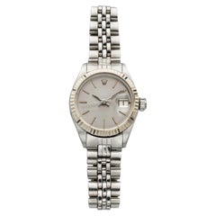 Vintage 1971 Rolex Lady Datejust 6917 Steel Grey Ghost Dial WG Bezel Auto 26mm
