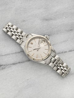 Vintage 1971 Rolex Lady Datejust 6917 Steel Grey Ghost Dial WG Bezel Auto 26mm