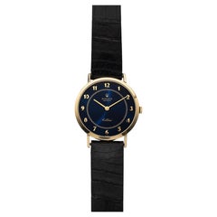 Vintage 1976 Rolex Cellini 5112 18K YG Blue Boiler Gauge Dial Manual 32mm