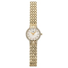 Vintage 1990s Baume & Mercier Lady 6656 14K YG Mother of Pearl Diamond Dial 24mm