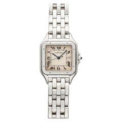 Vintage 1990s Cartier Panthere 1650 18K White Gold White Dial Quartz 27mm