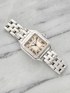 Vintage 1990s Cartier Panthere 1650 18K White Gold White Dial Quartz 27mm