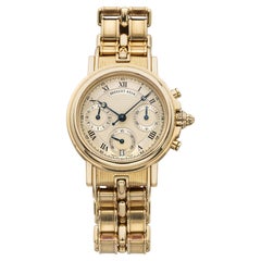 Vintage 1990s Breguet Marine Chronograph 3460 18K YG Champagne Dial Auto 32mm