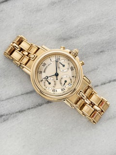 Vintage 1990s Breguet Marine Chronograph 3460 18K YG Champagne Dial Auto 32mm