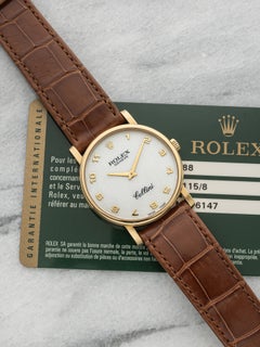 2008 Rolex Cellini 5115 18K YG Mother of Pearl Honeycomb Guilloche Manual 32mm