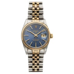 Vintage 1982 Rolex Datejust 16013 Two-Tone Blue Sunburst Dial Automatic 36mm