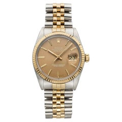 Vintage 1986 Rolex Datejust 16013 Two-Tone Mocha Sunburst Dial Auto 36mm