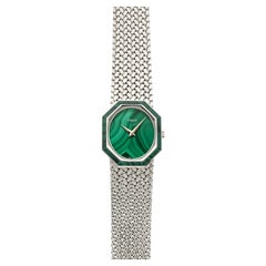 Vintage 1970s Piaget Octagonal 9341P5 18K WG Malachite Stone Dial Manual 23mm