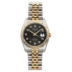 2008 Rolex Datejust 116233 Two-Tone Black Anniversary Arabic Dial Auto 36mm
