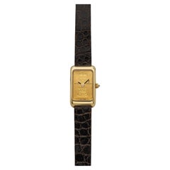 1980s Ladies Corum Ingot 4550056 18K YG 5 Gram Gold Bar Dial Quartz 17mm