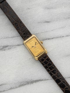 1980s Ladies Corum Ingot 4550056 18K YG 5 Gram Gold Bar Dial Quartz 17mm