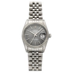 Vintage 1984 Rolex Datejust 16030 Stainless Steel Grey Tapestry Dial Auto 36mm