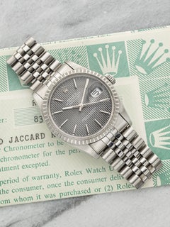 Vintage 1984 Rolex Datejust 16030 Stainless Steel Grey Tapestry Dial Auto 36mm