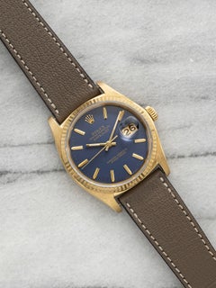 Vintage 1978 Rolex Datejust 16018 18K Yellow Gold Purple Dial Automatic 36mm