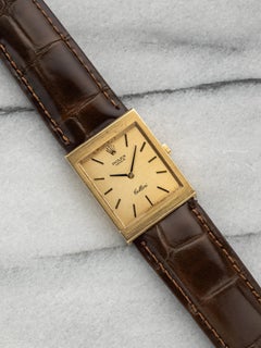 1975 Rolex Cellini 4014 Tank 18K YG Brushed Champagne Sigma Dial Manual 23mm