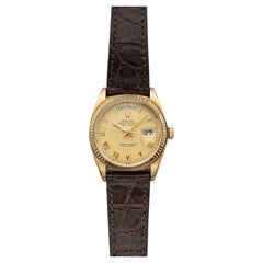 1980 Rolex Day-Date 18038 18K Yellow Gold Champagne Roman Dial Automatic 36mm