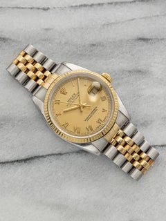 Vintage 1993 Rolex Datejust 16233 Two-Tone Champagne Roman Dial Auto 36mm